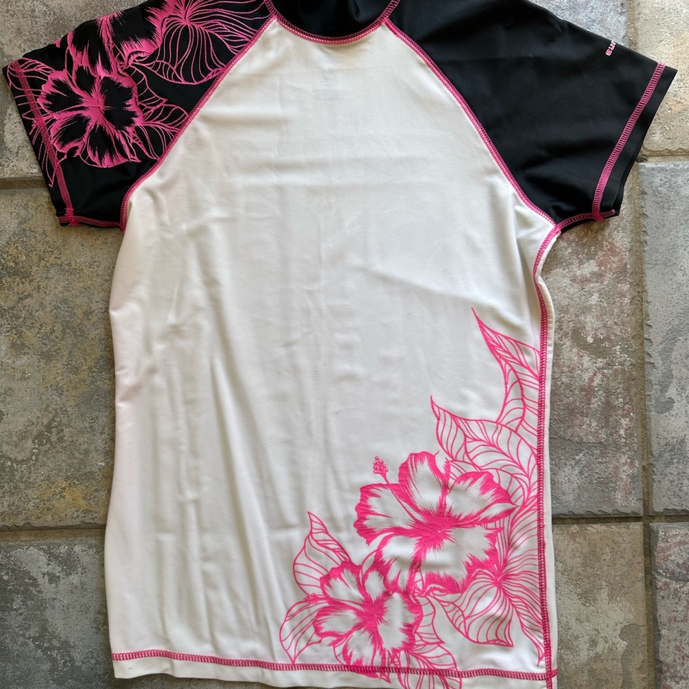 Burnside Black and White Floral Tee